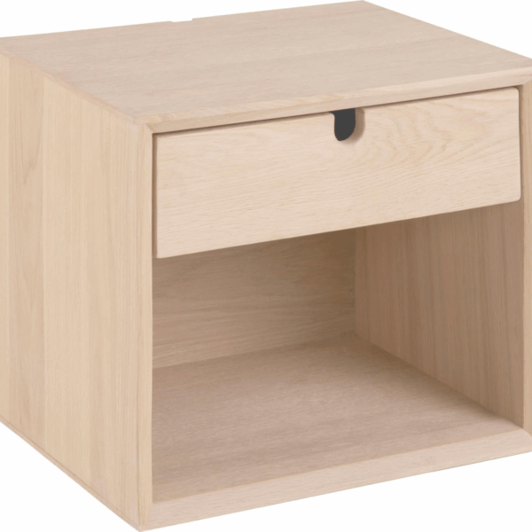 Natbord Signature Wionna væghængt sengebord hvidpigmenteret egetræsfinér 33Ã37Ã32 cm